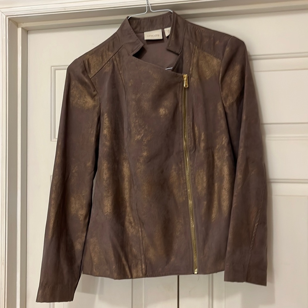 Chico’s brown zip up jacket